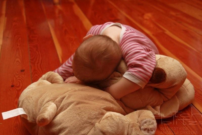 Hugging the puppy Hugging the puppy