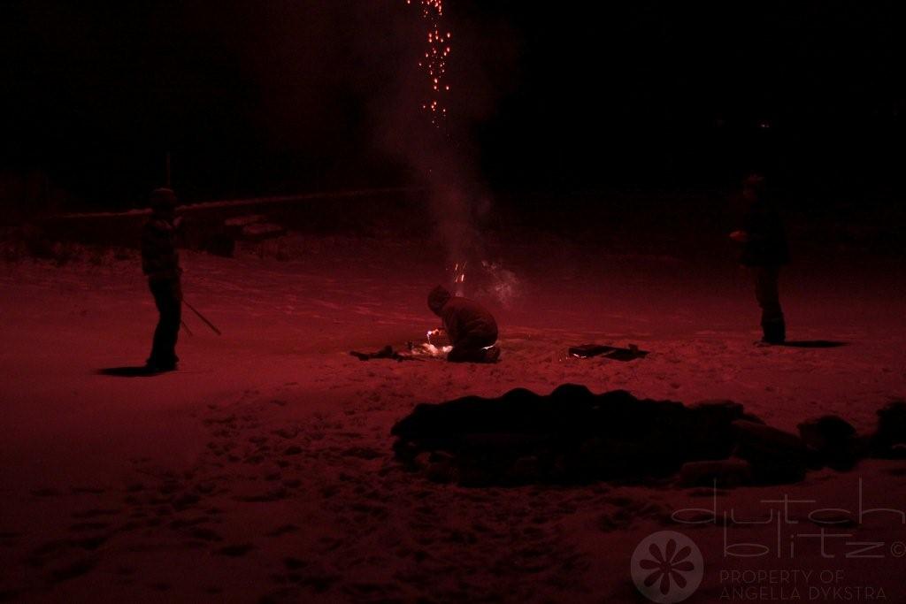 Red flare, red snow Red flare, red snow