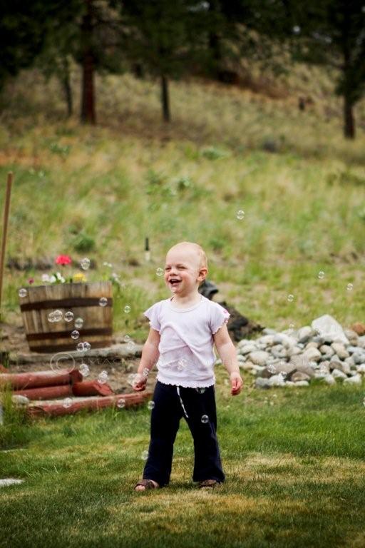 Laughing at the bubbles