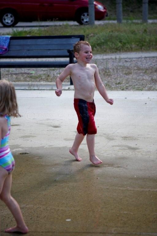 Running. Laughing