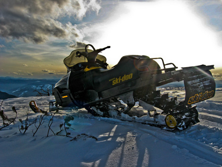 Sled at sunset Sled at sunset